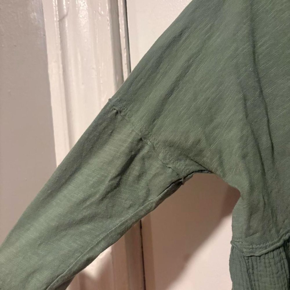 Granola girl boho‎ loose fit cute green 100% Cotton comfy top small - Picture 5 of 8